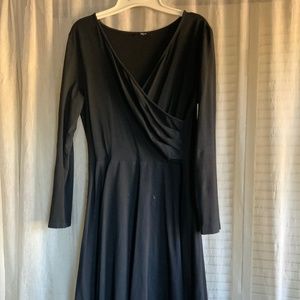 Black cotton A line dress